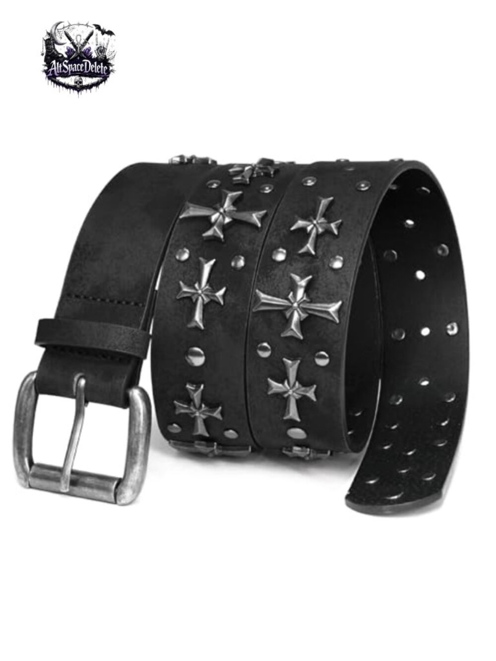 Faux Leather Studded Punk Rivet Belt for Women Y2K Metal Rock